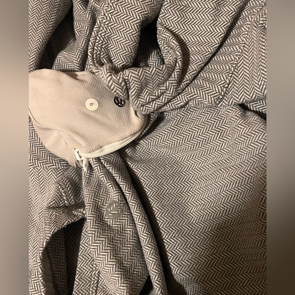 Lululemon kanto catch me zip pullover size 6 gray black white herringbone - Picture 3 of 4